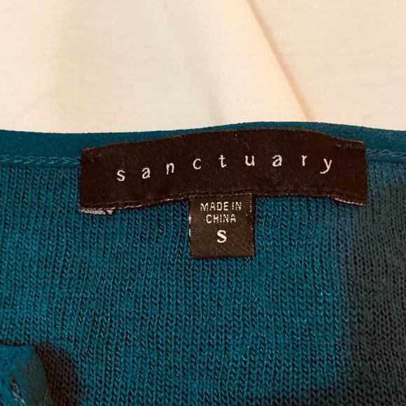 Sanctuary Deep Teal Layered Look Sweater Size S - Picture 9 of 9